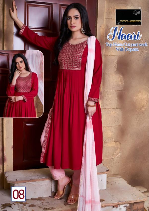 Manjeera Naari Fancy Rayon Kurti With Bottom Dupatta Collection